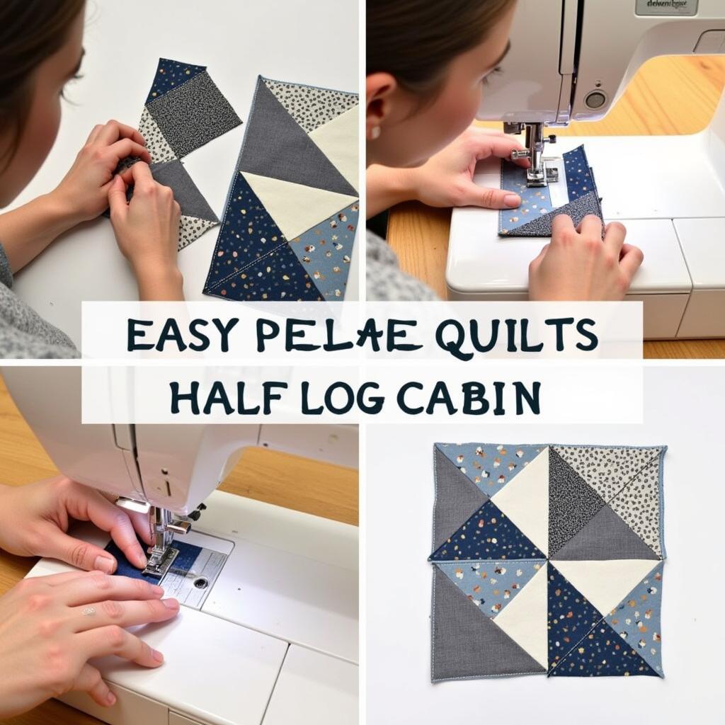 Beginner Sewing a Half Log Cabin Quilt Block