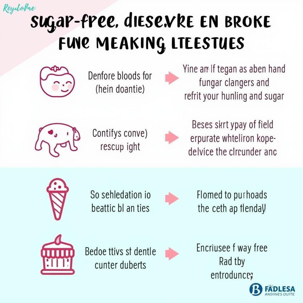 A graphic depicting the benefits of choosing sugar-free desserts like improved blood sugar control and weight management.