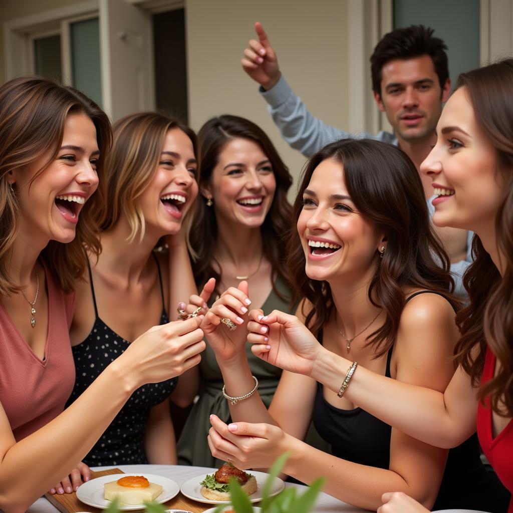 Bridal Shower Guests Playing the Ring Game