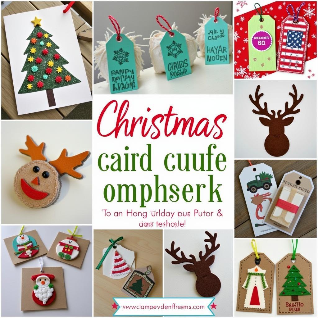 Examples of craft projects using Christmas ephemera