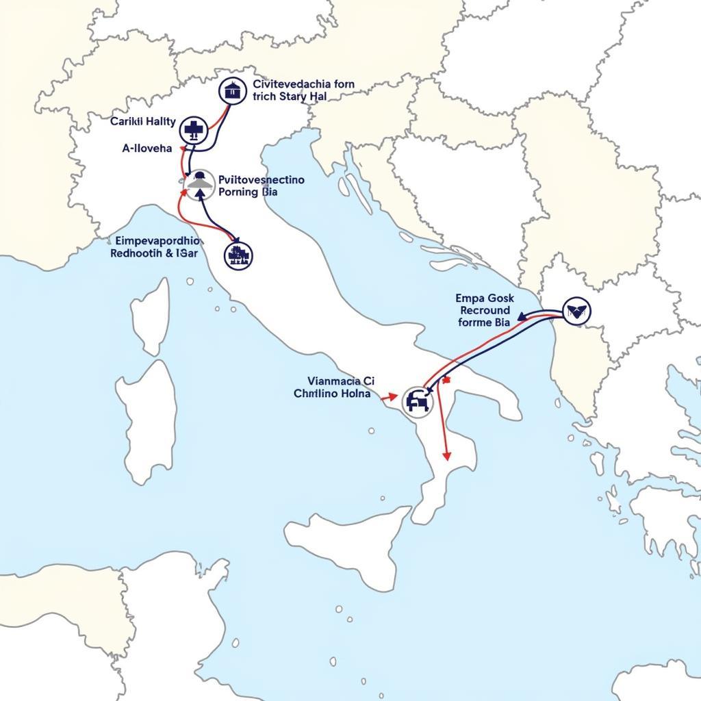 Map of Civitavecchia Port Showing Shuttle Routes