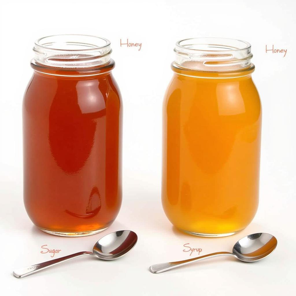 Comparison between regular honey and sugar free honey syrup