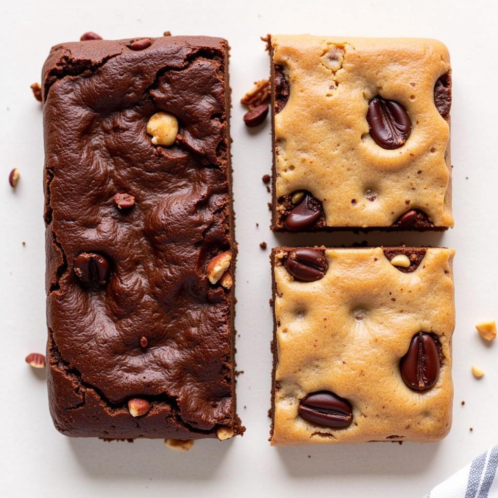 Side-by-side comparison of traditional and protein brownies