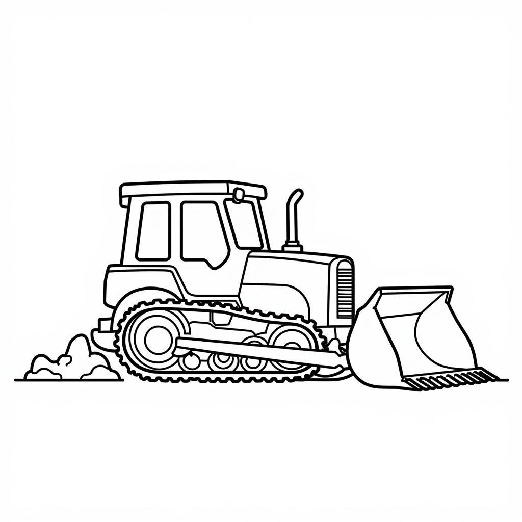 Bulldozer coloring page for kids