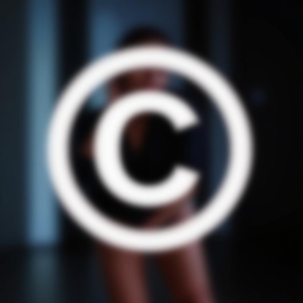 Illustration of copyright symbol over adult content.