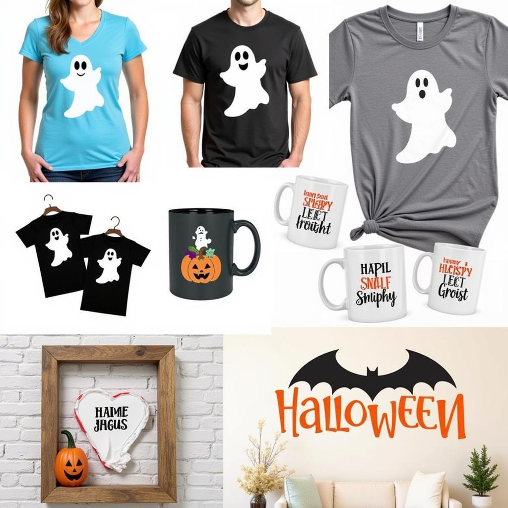 Crafting with Halloween Ghost SVGs: Examples of finished projects using ghost SVG files.