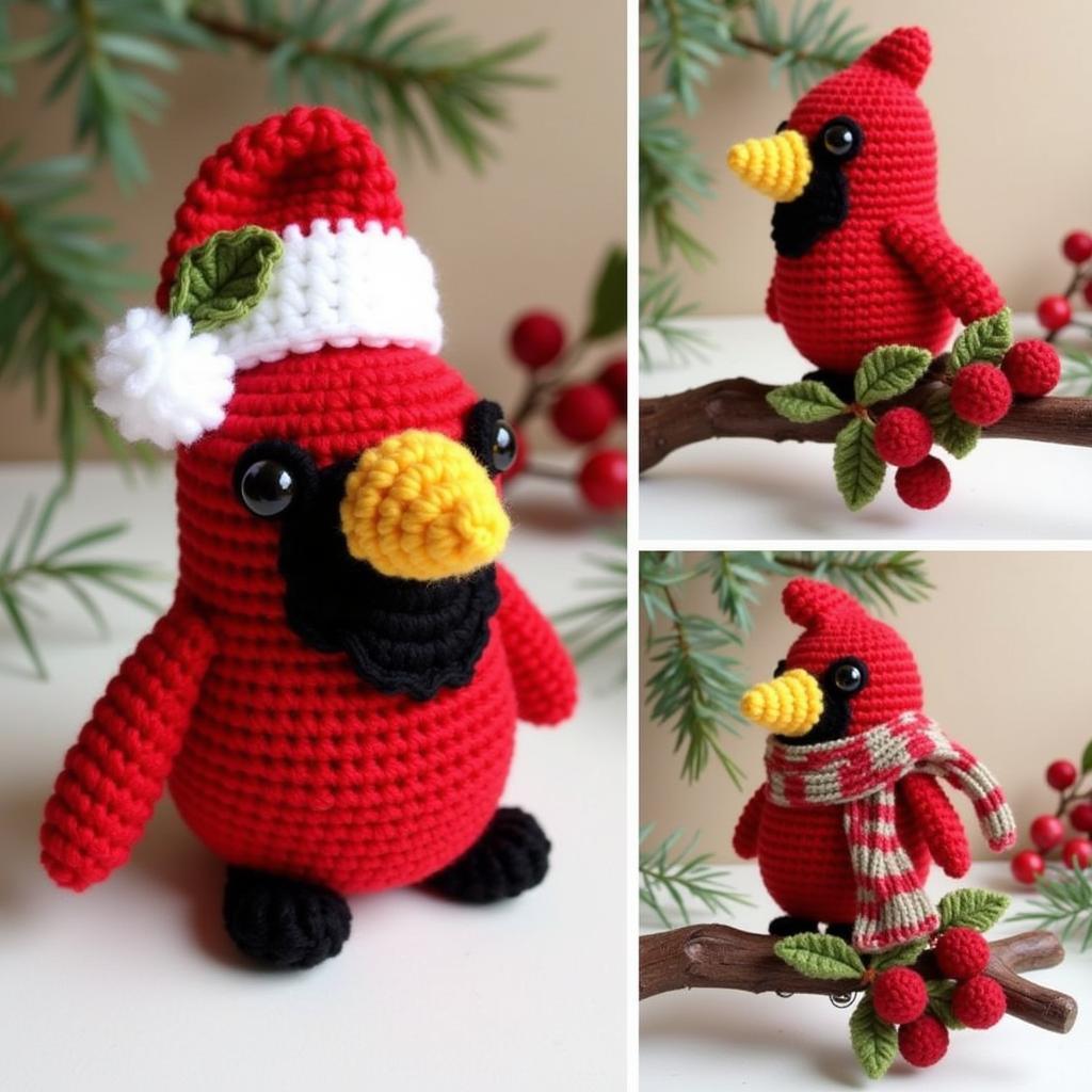 Christmas-Themed Crochet Cardinal Pattern Variations