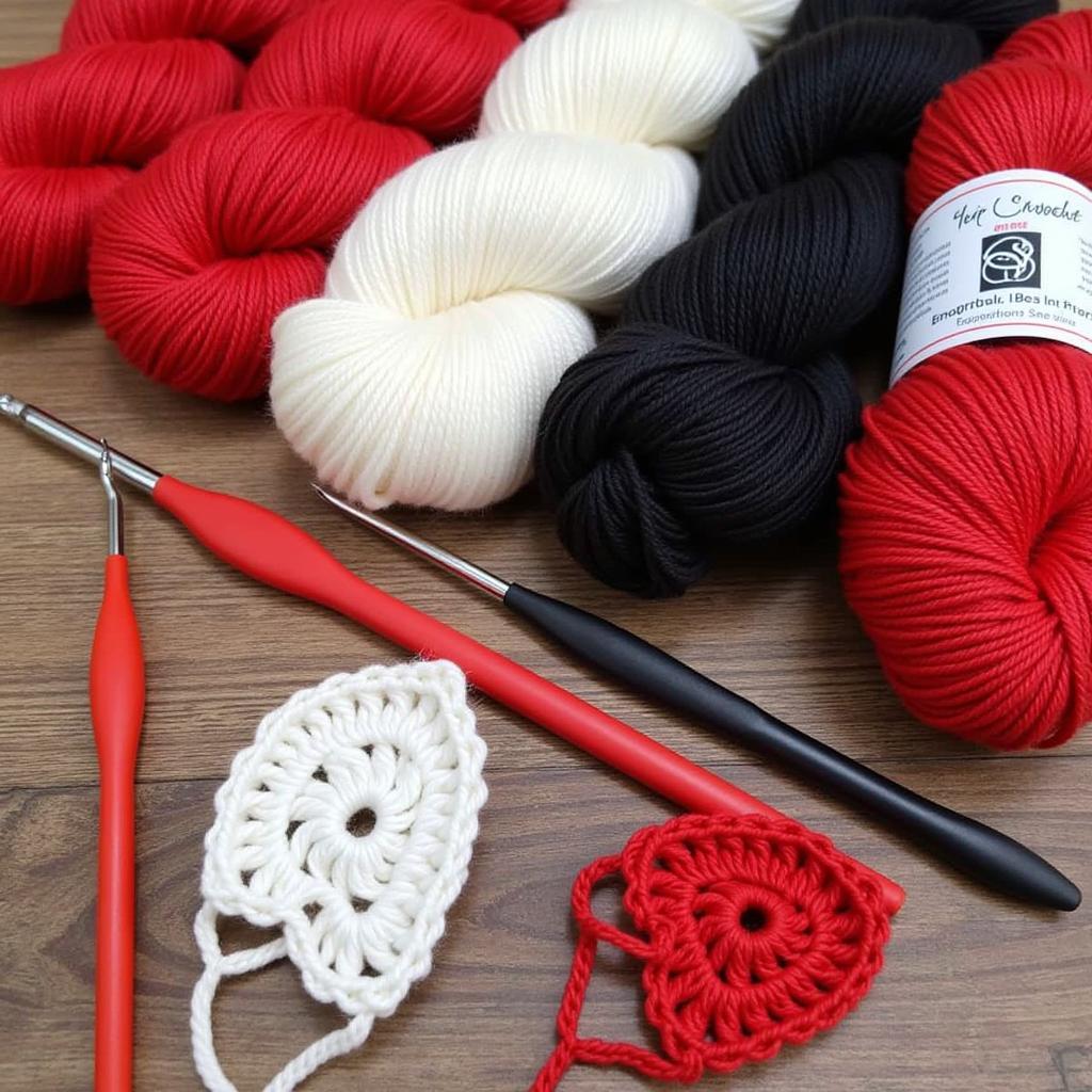 Yarn and Crochet Hooks for Cat in the Hat Project