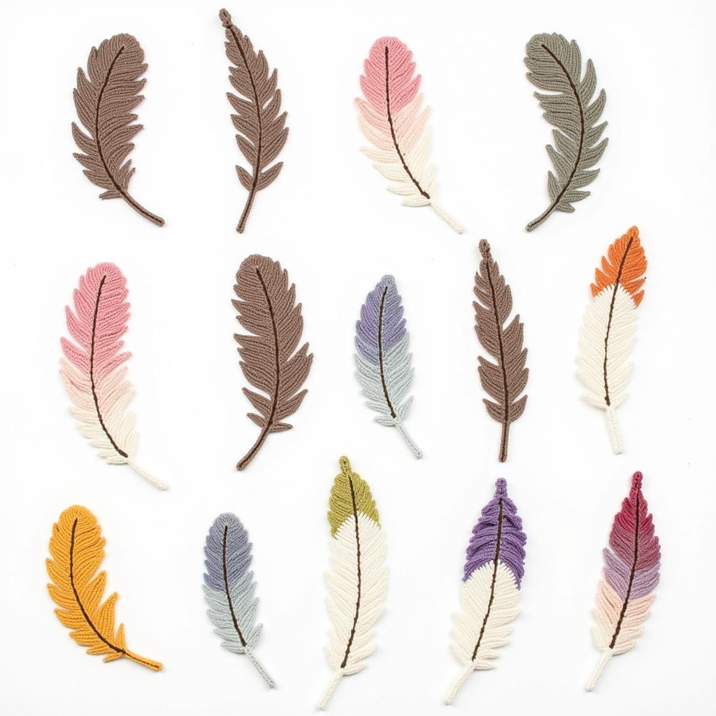 Variations of Crochet Feathers