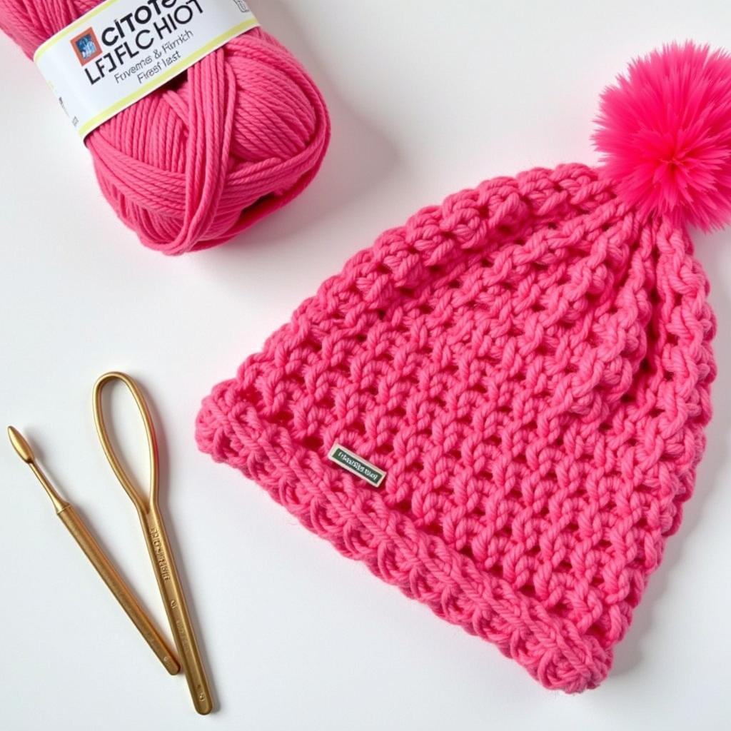 Beginner-friendly crochet pom pom hat free pattern with step-by-step instructions and detailed diagrams.