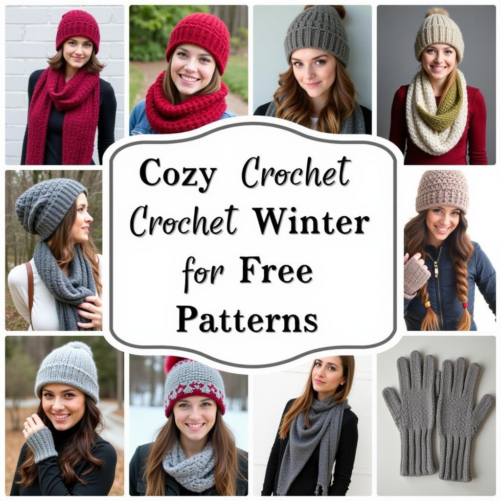 Free crochet patterns for winter accessories like scarves and hats