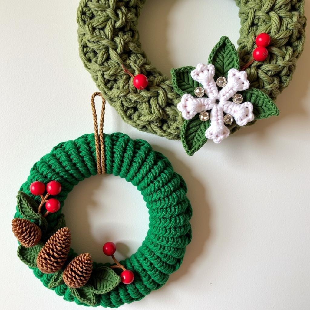 Customized Crochet Christmas Wreaths