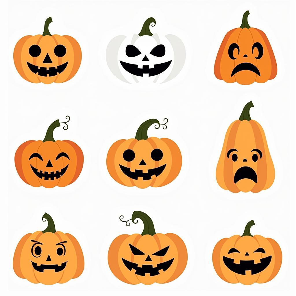 Cute Pumpkin Face SVG Designs for Halloween Crafts