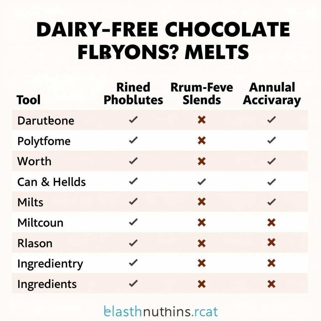 Dairy-Free Chocolate Melt Comparison Chart