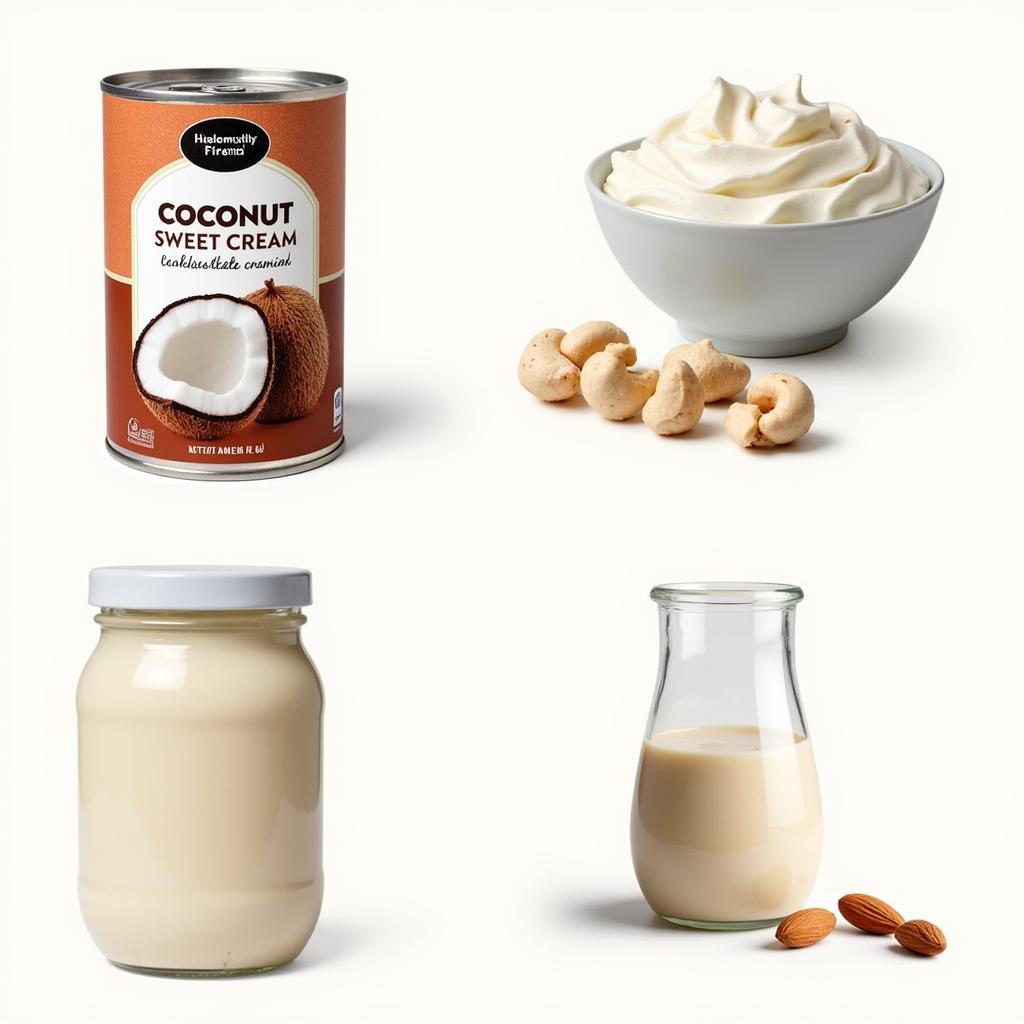 Dairy-Free Sweet Cream Alternatives: Coconut Cream, Cashew Cream, Almond Cream