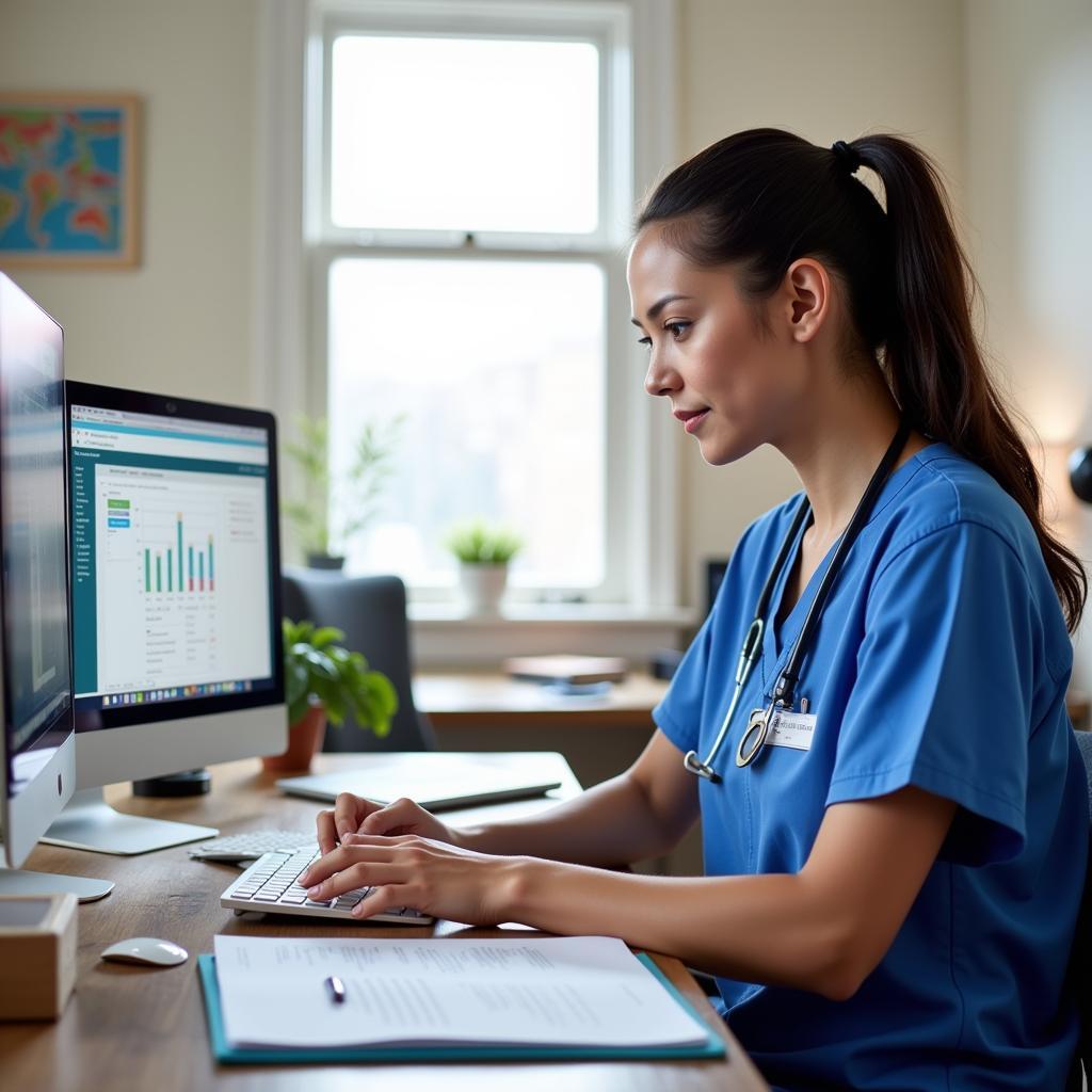 Nurse working on a financial plan