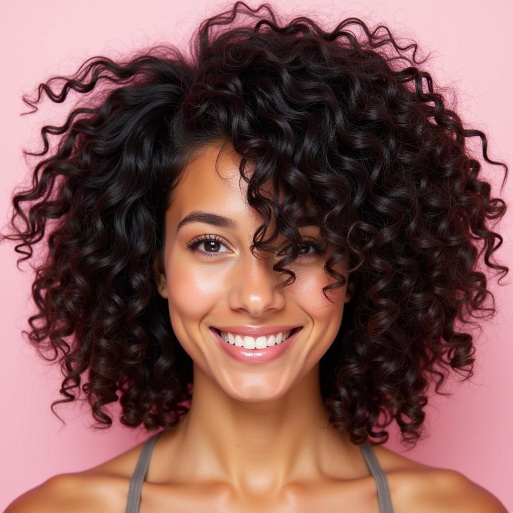 Defined curls achieved with fragrance-free gel