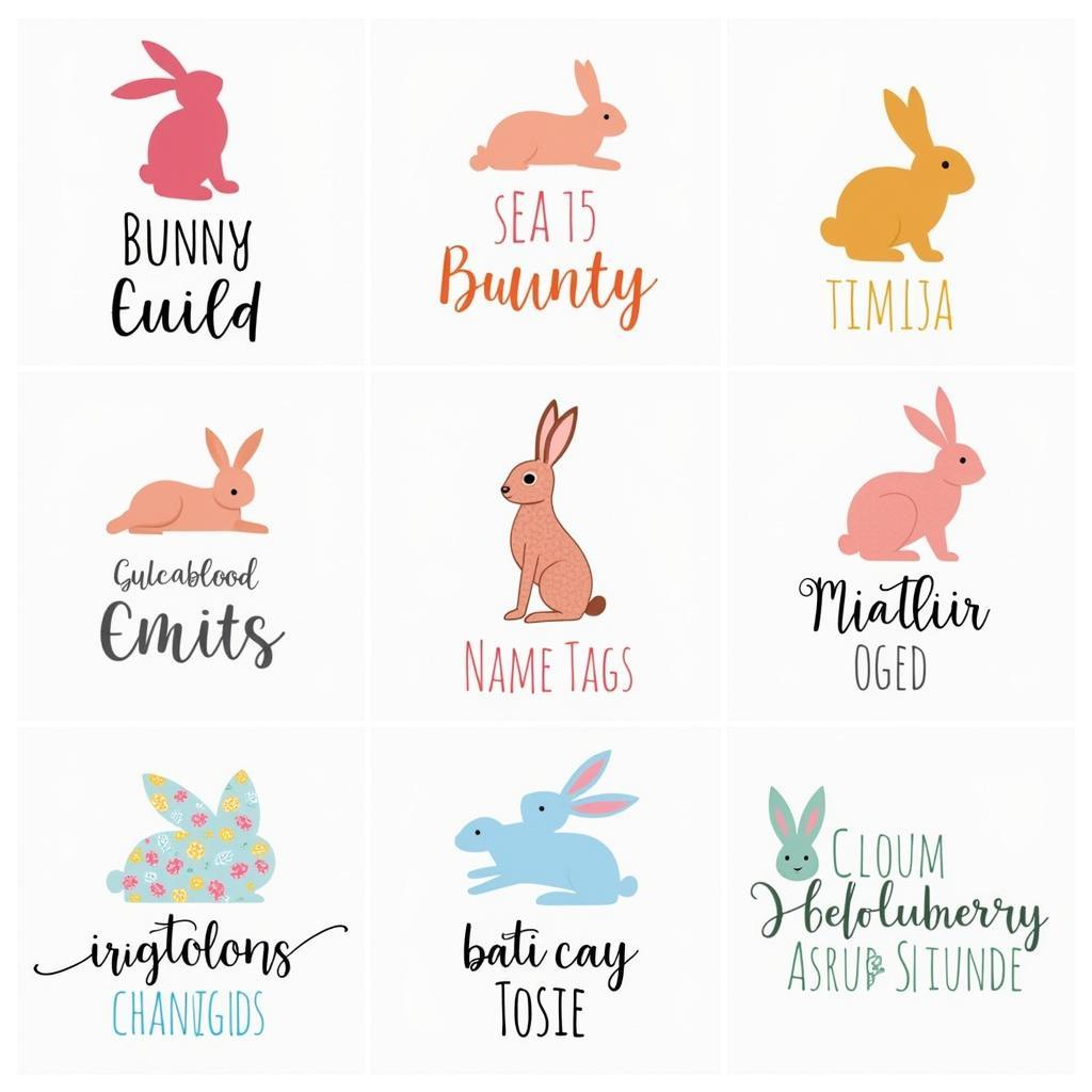 Different Bunny Name Tag Designs for Easter