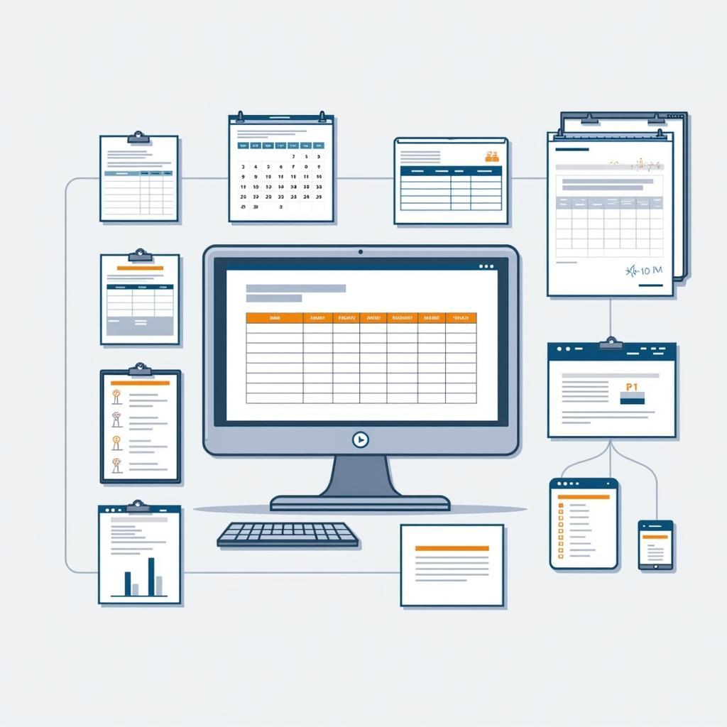 Digital Office Templates Displayed on a Computer Screen