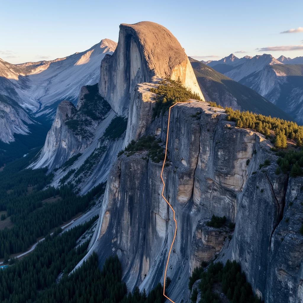 El Capitan Dawn Wall Climbing Route