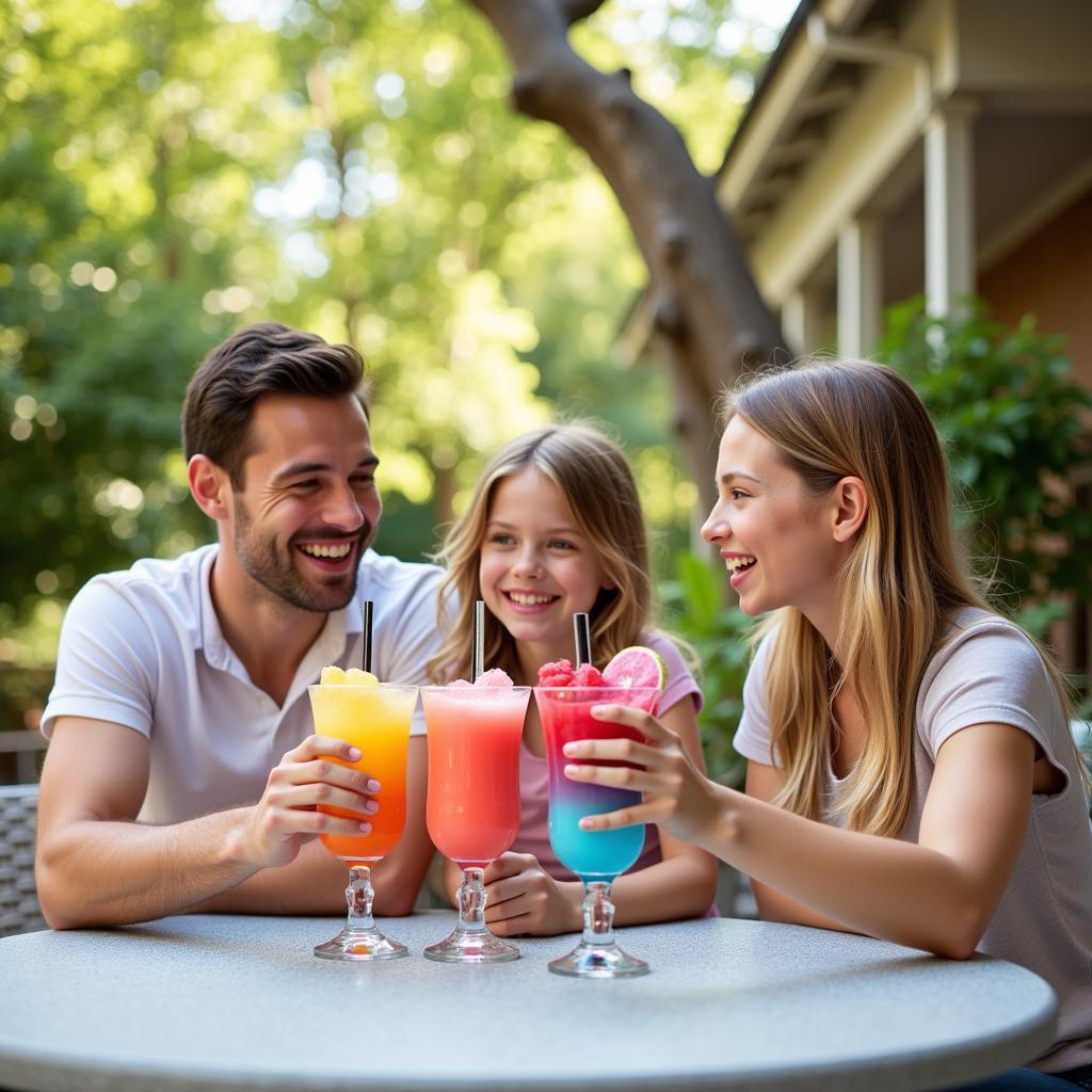 Family Enjoying Dye-Free Slushies