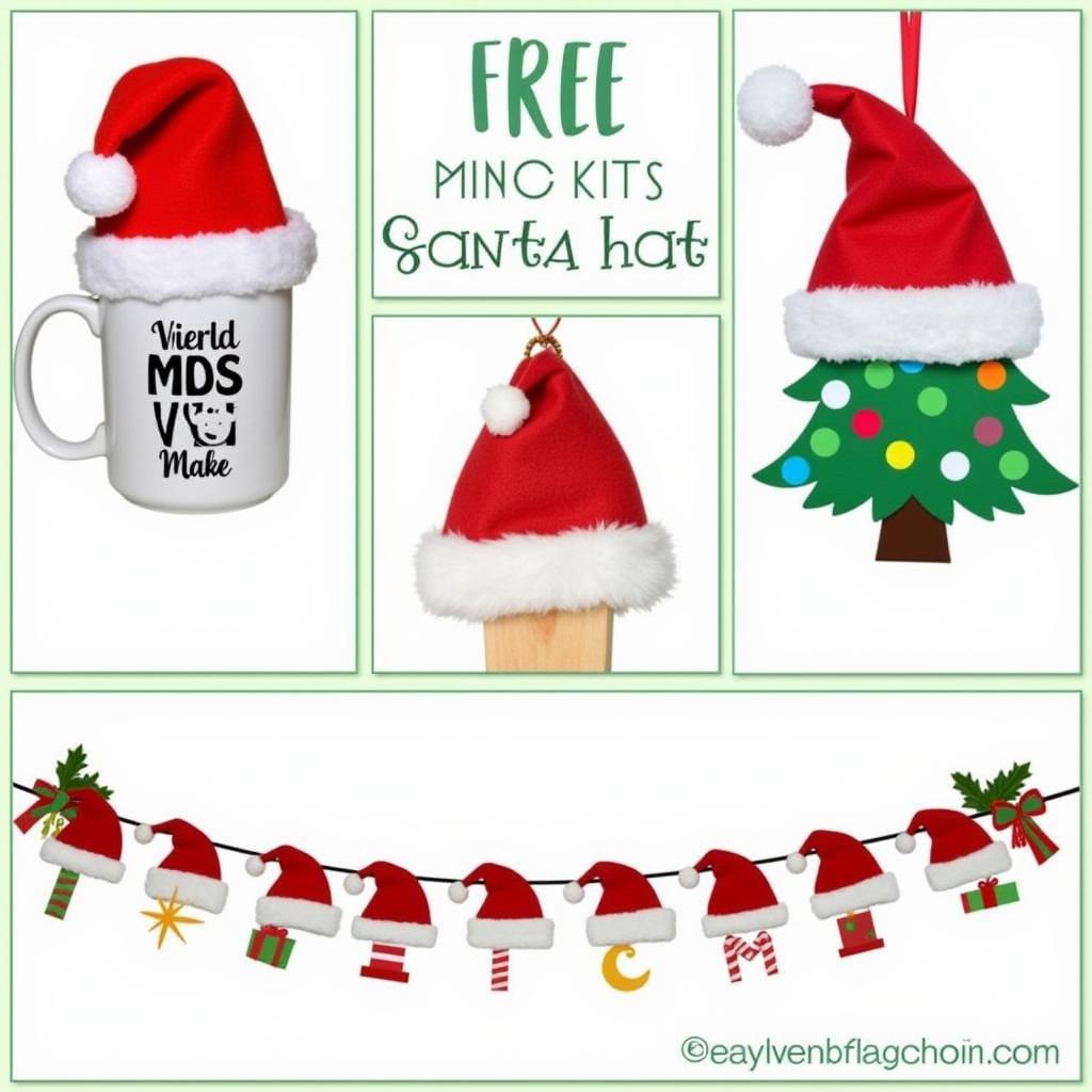 Festive Christmas Crafts Made with Free Santa Hat SVGs