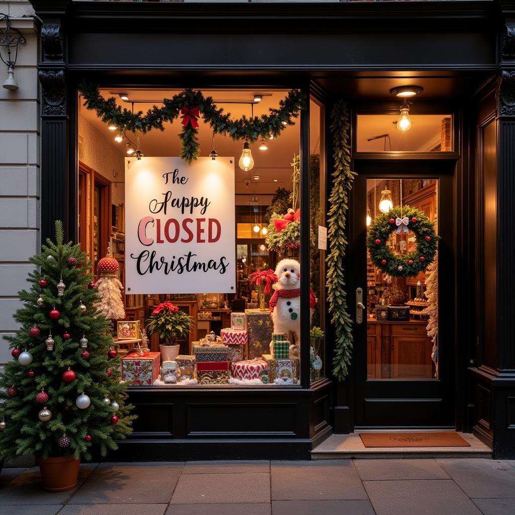 Festive Christmas Storefront Decorations