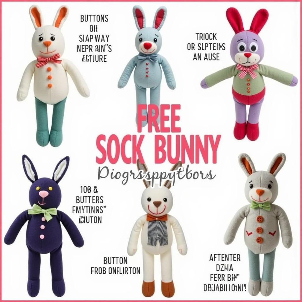 Finished Sock Bunny Examples