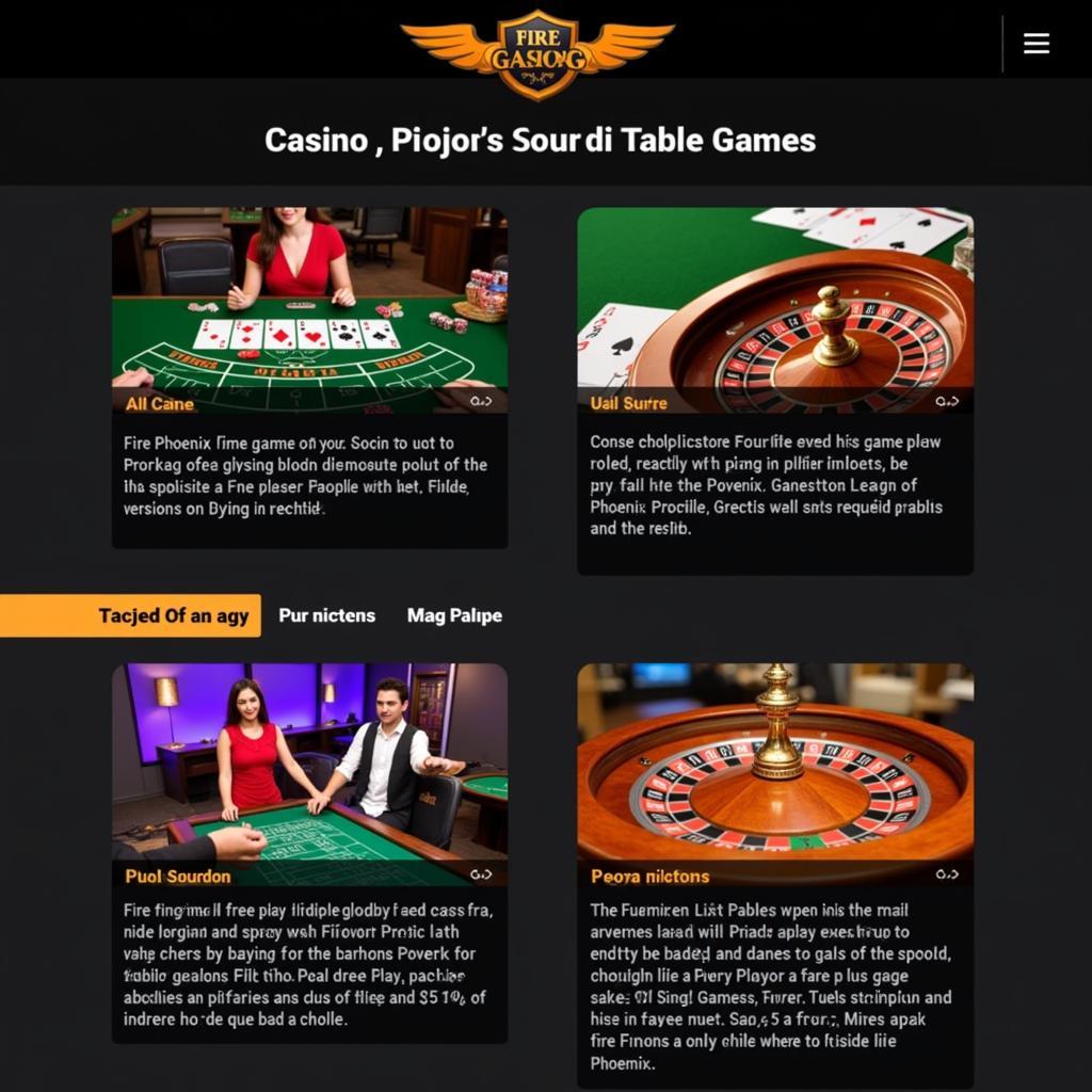 FirePhoenix Casino Free Table Games