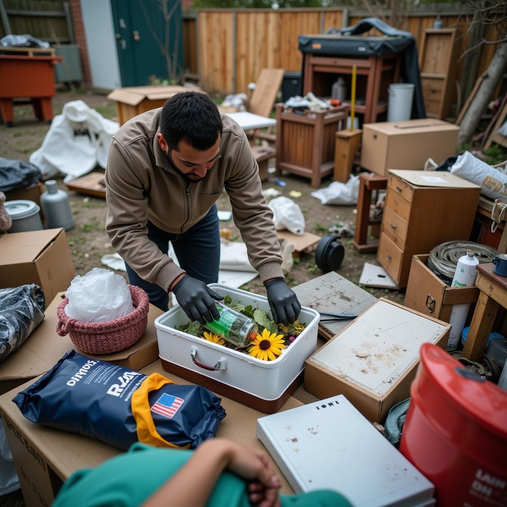 Preparing Items for Disposal on Free Dump Day in Reno