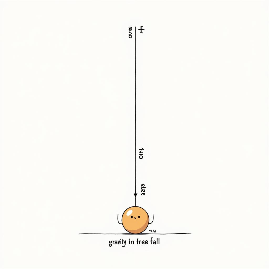 Diagram of an object in free fall