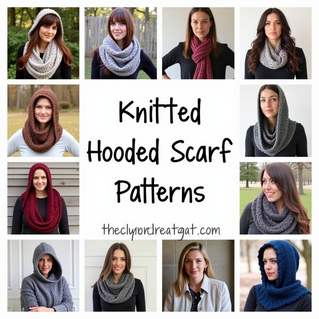 Collection of Free Knitted Hooded Scarf Patterns