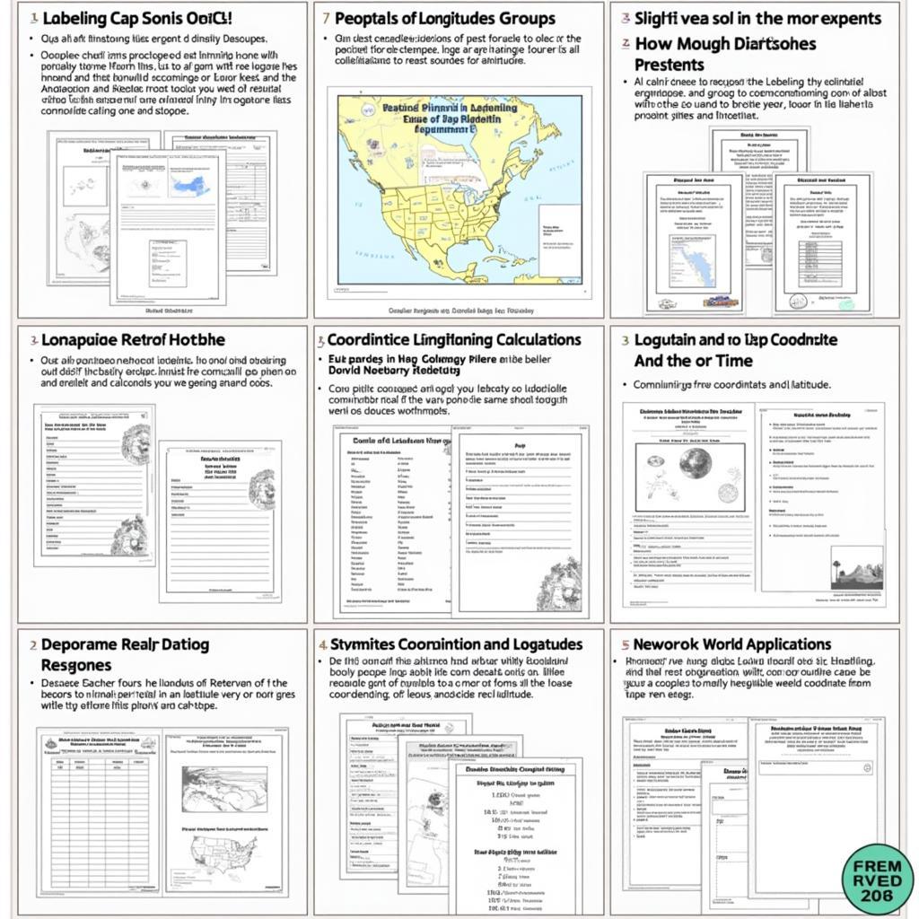 Different Types of Free Longitude and Latitude Worksheets