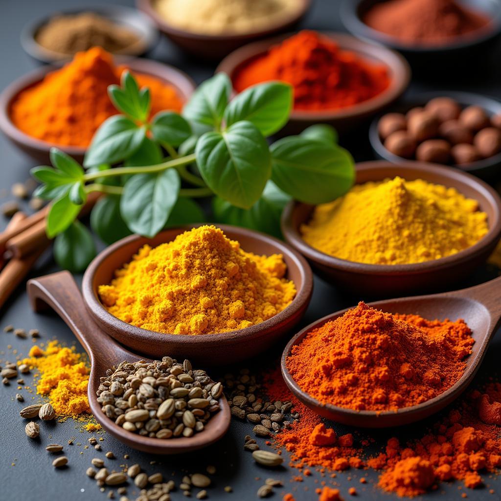 A Colorful Array of Spices and Herbs