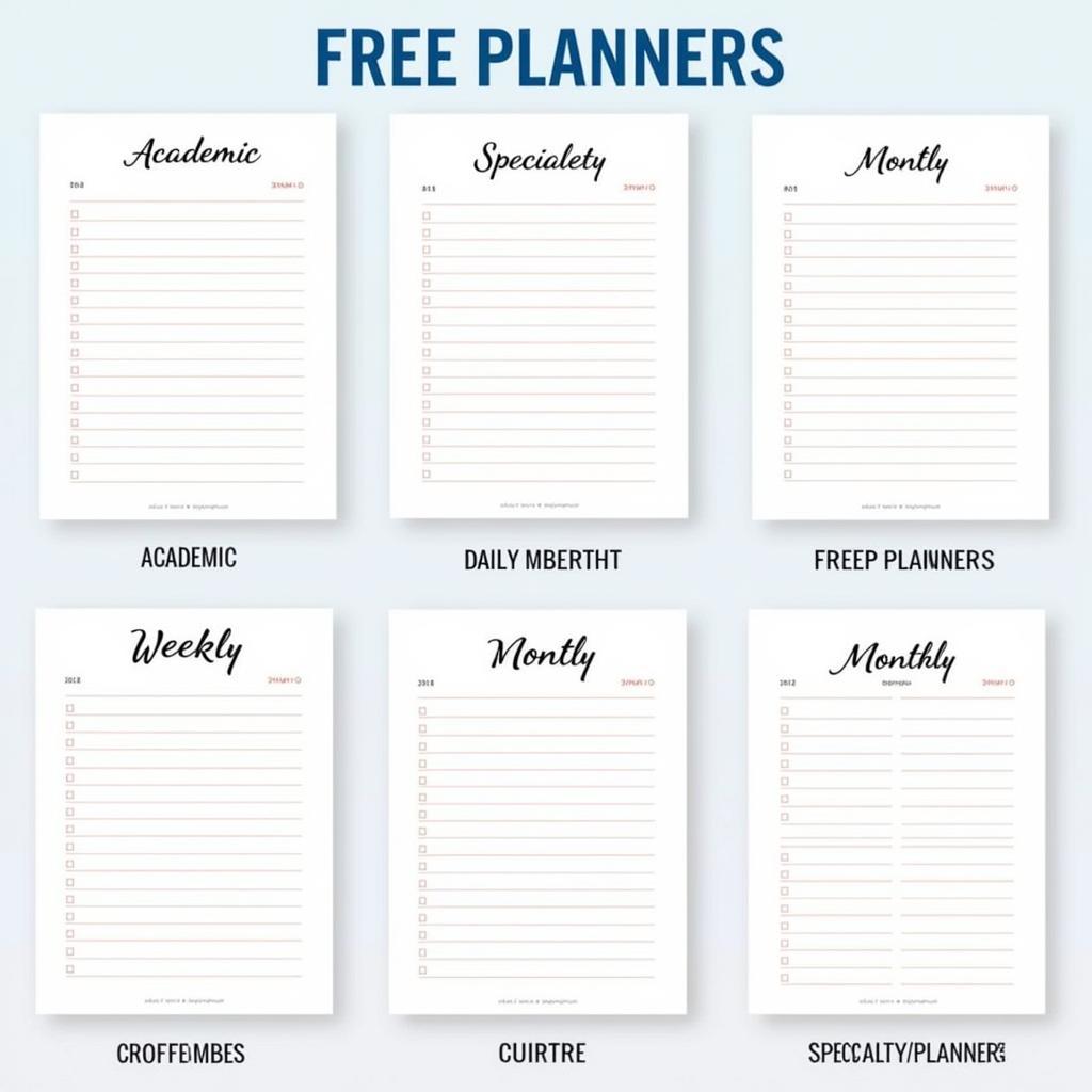 Types of Free Planners by Mail