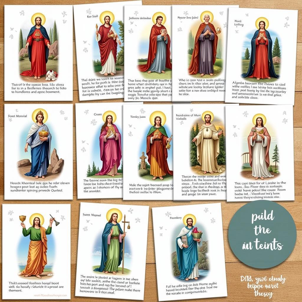 Free printable saint cards for All Saints Day celebrations.