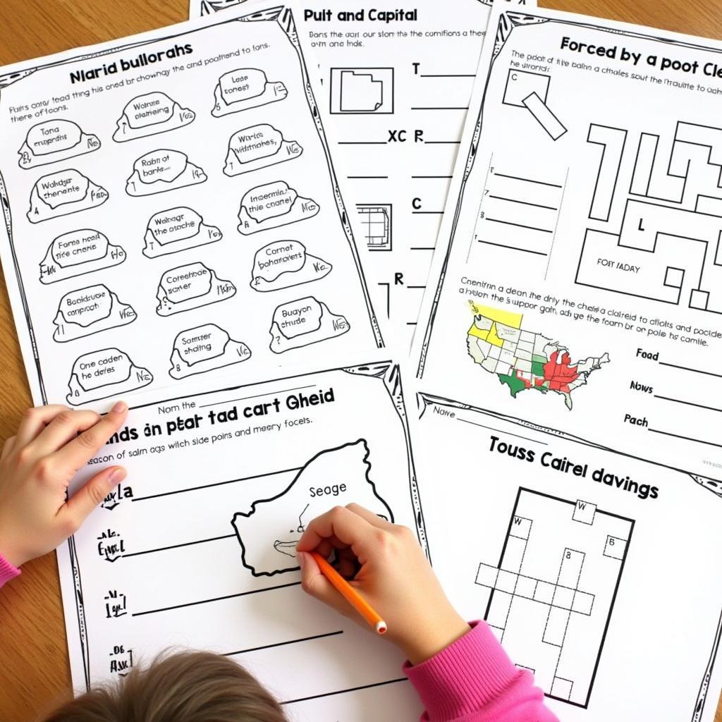 Free Printable State and Capital Worksheets Activities