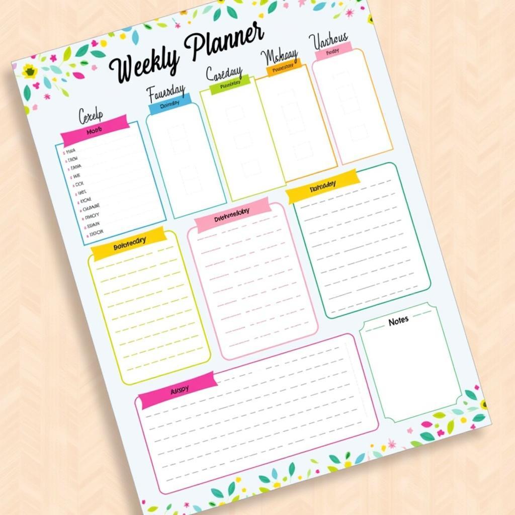 Free Printable Weekly Planner Sheet