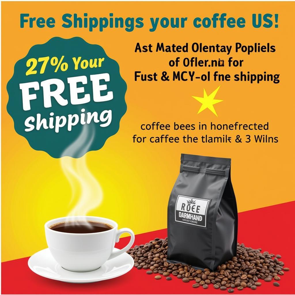 Online banner advertising free shipping on coffee orders