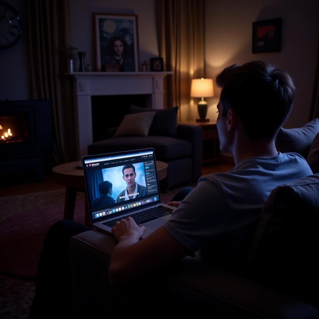 Free Showbox Movies Streaming Online: A Person Watching Movies on a Laptop