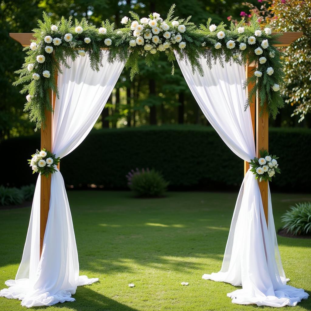 Free Standing Archway Decorated for a Wedding Ceremony