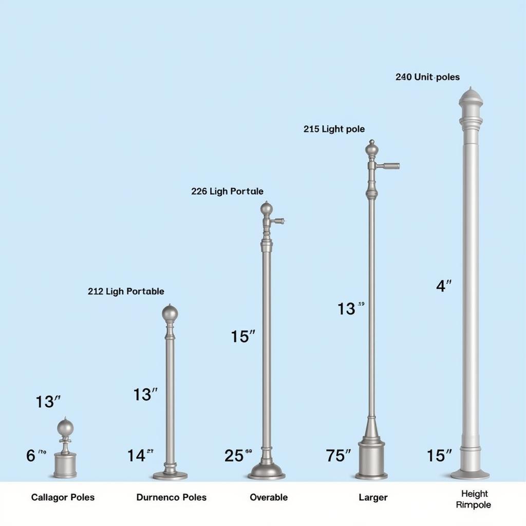 Different Sizes of Free Standing Flagpoles