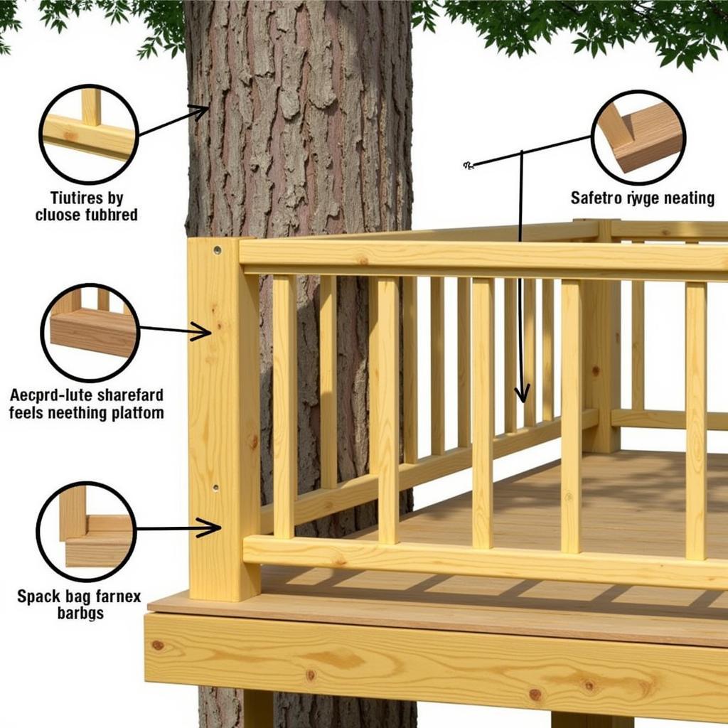 Safety Features for a Free Standing Tree House Platform