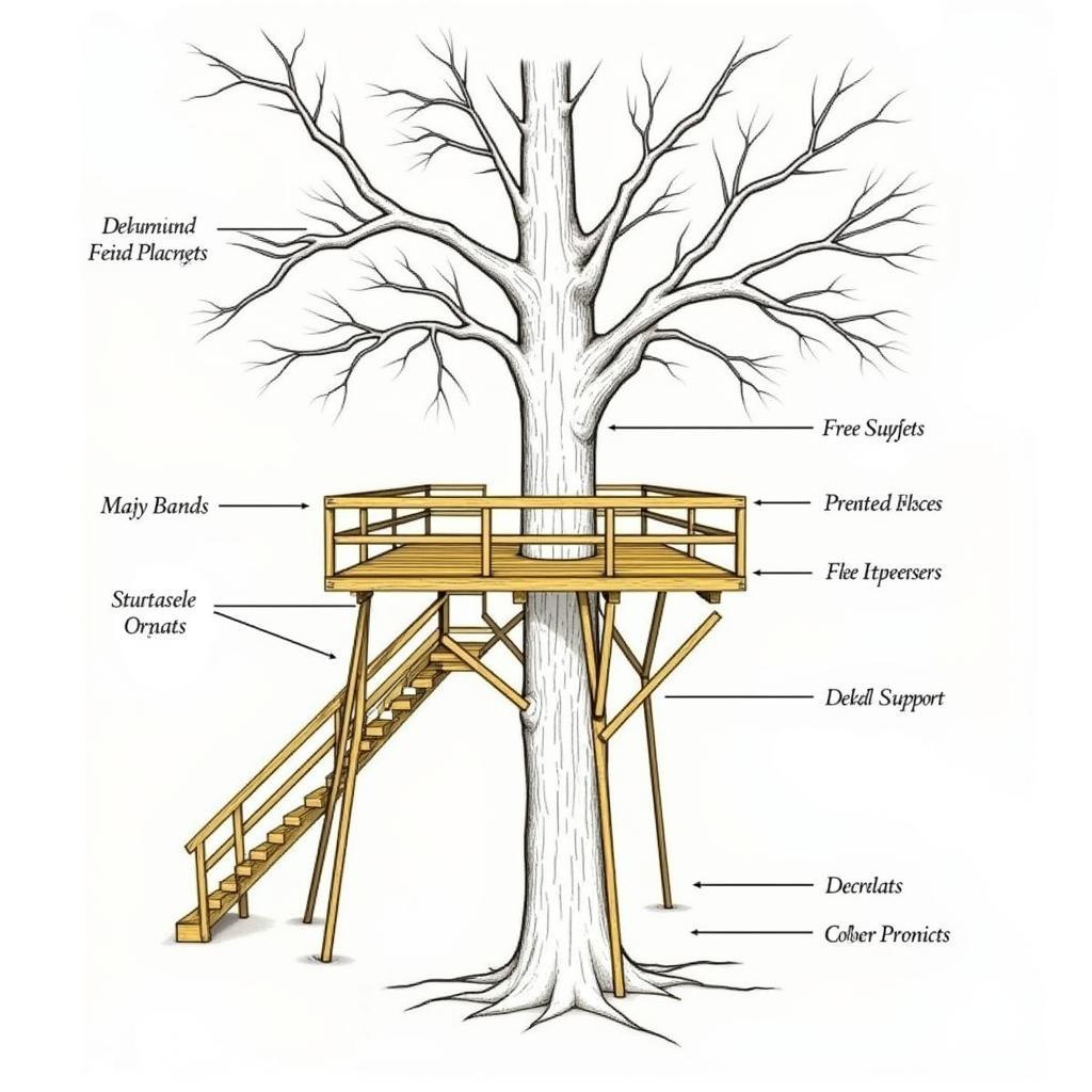 Free Standing Treehouse Platform Design Example