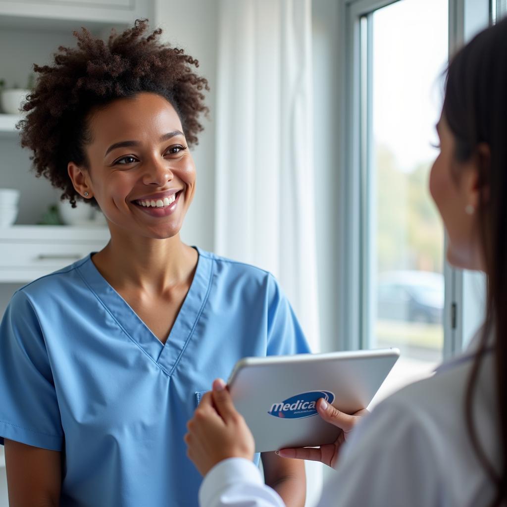 Medicaid Recipient Receiving a Free Tablet