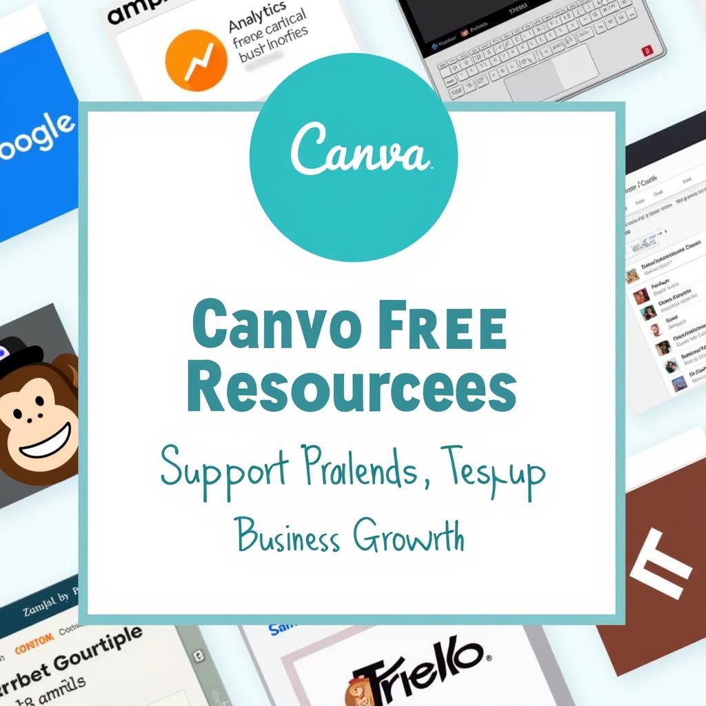 Free Tools for Business Growth:  A collage showcasing various free online tools that businesses can utilize.