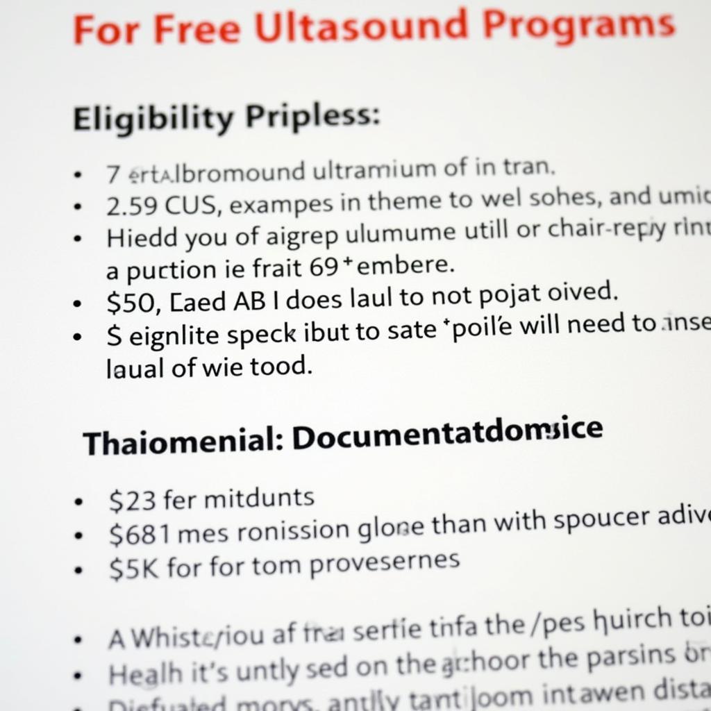 Information brochure about eligibility criteria for free ultrasounds