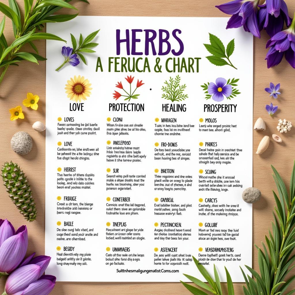 Free Printable Herb Correspondence Chart for Spellcasting