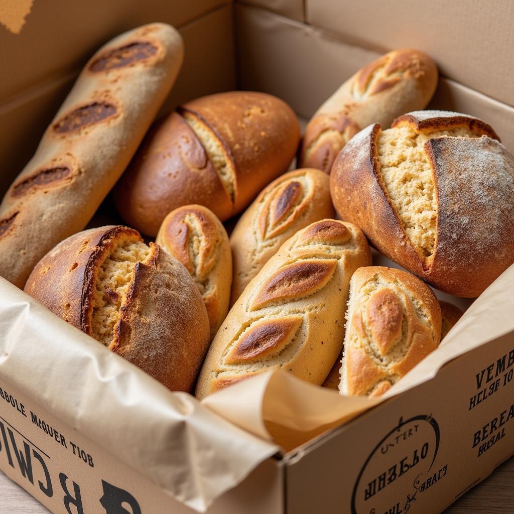 Freshly baked gluten-free bread delivered in a box.