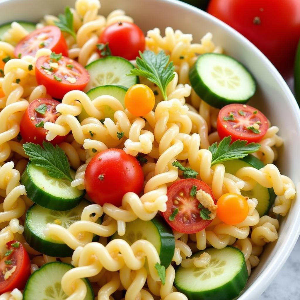 Gluten Free Cavatappi Salad with Vegetables